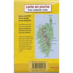 Corsica / Corse France Le GR20 Pocket Route Map – hiking walking holiday 1:50K
