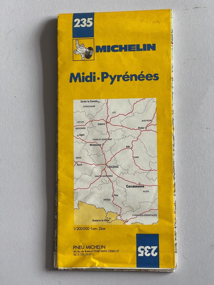 Michelin Map, No 235 of Midi-Pyrenees, France