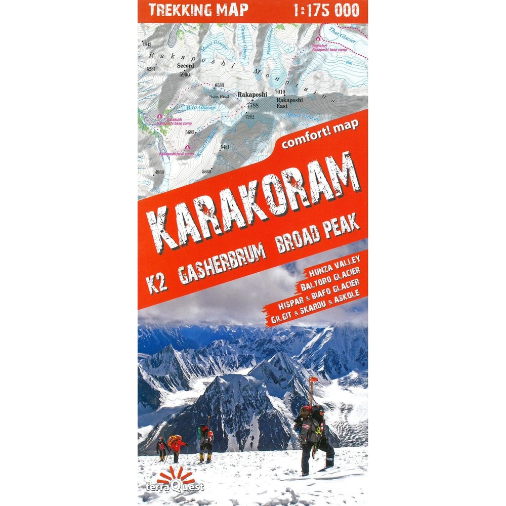 Karakoram (Pakistan) Trekking Map K2 Gasherbrum Broad Peak 1:175IK