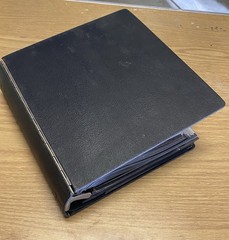 Vintage US GOVT. Ring binder with 138 geographical World Map cards 10”x8”#STA