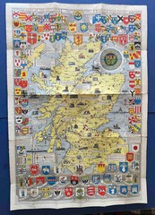 Bartholomew’s Historical Map of Scotland 1952 by L.G. Bullock Cloth