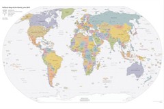 Map of The World Print Poster Education 2019 Wall Chart Mural Travel 61x91cm