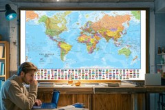 Map Of The World Giant Size 150 x 100cm Flags Wall Print Poster Travel