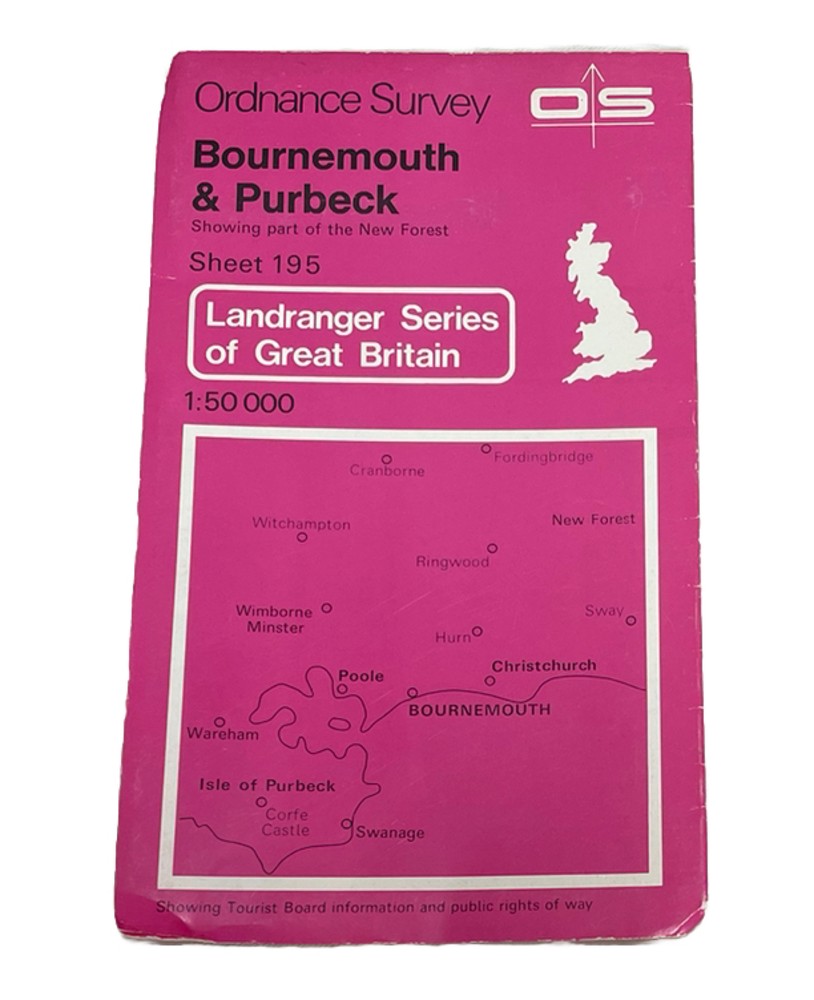 OS Ordnance Survey Map Bournemouth Purbeck Poole Landranger Sheet 195
