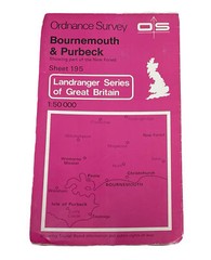 OS Ordnance Survey Map Bournemouth Purbeck Poole Landranger Sheet 195