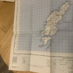 Ordnance Survey One Inch Map 51 Seventh Series Iona & Colonsay 1956 OS
