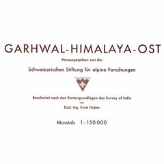 Garhwal Himalaya East (Ost) India Topographic Map