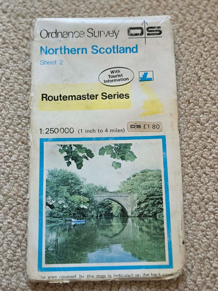 Ordnance Survey Routemaster Series Map 2 Northern Scotland 1983 1:250000
