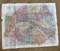 Vintage 1930s Paris Map – A. Leconte Street & Metro Guide – W.H. Smith & Son