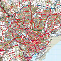 (G51) Map of Cardiff CF Postcode Sectors, Poster of Cardiff Postcodes