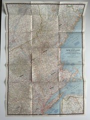 National Geographic Magazine, Sheet Paper Map, New England, 1955