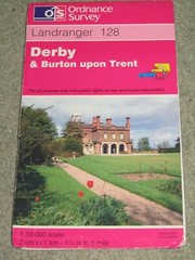 OS Ordnance Survey Landranger Map Sheet 128 Derby & Burton on Trent – 1997