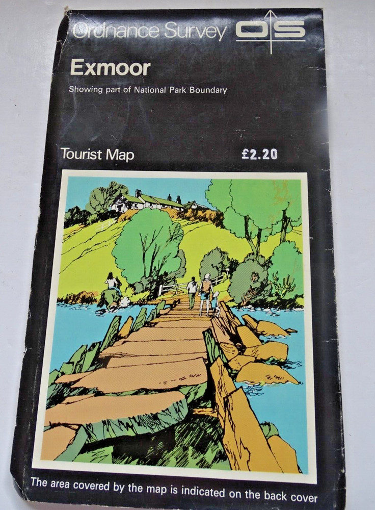 Ordnance Survey Tourist Map – Exmoor – Paper Map – 1979 – 1 inch to 1 mile