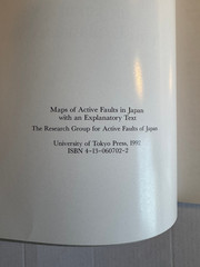 Maps of Active Faults in Japan Very Good Unread 1992 University of Tokyo Press