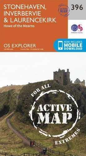 Stonehaven, Inverbervie and Laurencekirk (Map) OS Explorer Active Map
