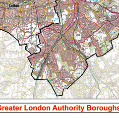 (GLA) Greater London Authority Boroughs Map – London Boroughs Poster