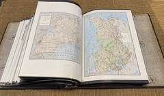 Vintage US GOVT. Ring binder with 138 geographical World Map cards 10”x8”#STA