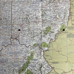 Vintage National Geographic America map bundle south illinois ohio federal utah