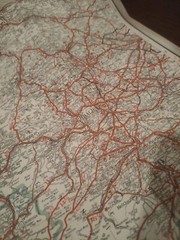 Geographia Clear Road Map On Cloth 60 Miles Round Blackpool England And Wales