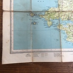 vintage Bartholomews cloth backed map of Pembroke