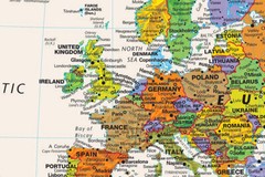 A1 A2 Map Of The World Flags Poster Wall Chart Mural Home Office Decor Travel