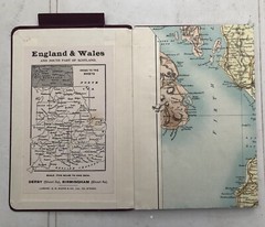 Bacons Cycling & Motoring Road Map & Route Guide Collection In Leather Case