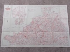Vintage 1962 Sheet Road Map of Western Europe available to AA Members only