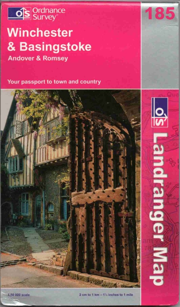 OS Map of Winchester & Basingstoke 1:50,000 Landranger series – Sheet 185