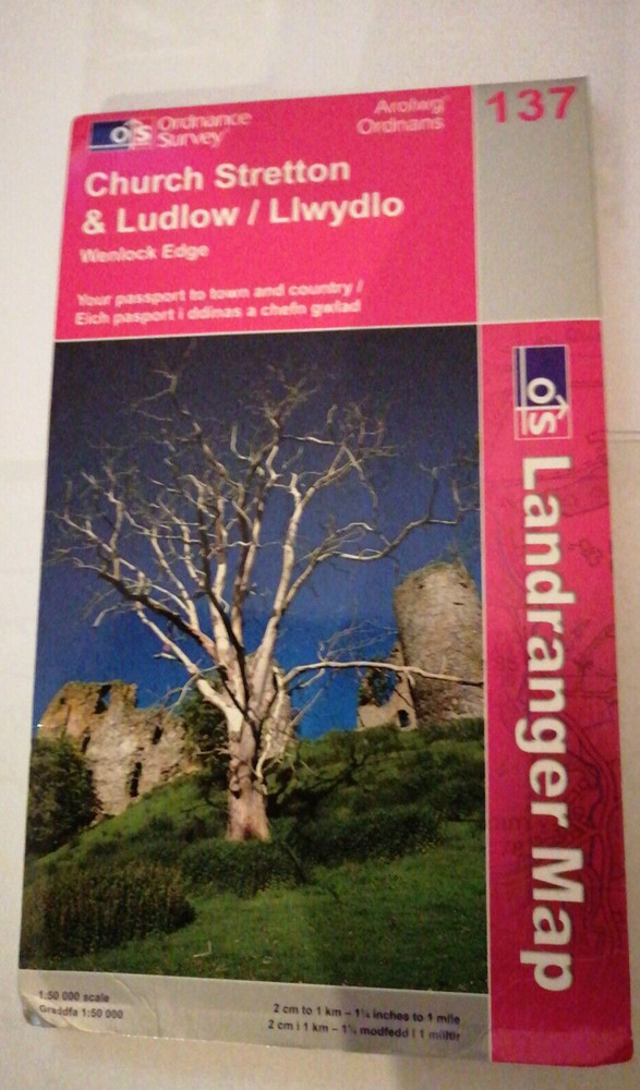 Ordnance Survey Landranger 1:50,000 map Church Stretton & Ludlow 137