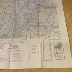 Vintage Norway Topographic Map Levanger 1972 1:50,000 Topografisk Kart M711