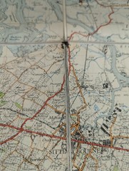 OS Ordnance Survey One Inch Paper Map, Chatham & Maidstone, Sheet 172, 1940