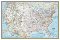 National Geographic United States Wall Map – Classic – Laminated (Poster Size…