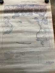 Vintage 1966 OS Large Scale National Grid Map Of Plymouth Sound & Coastline