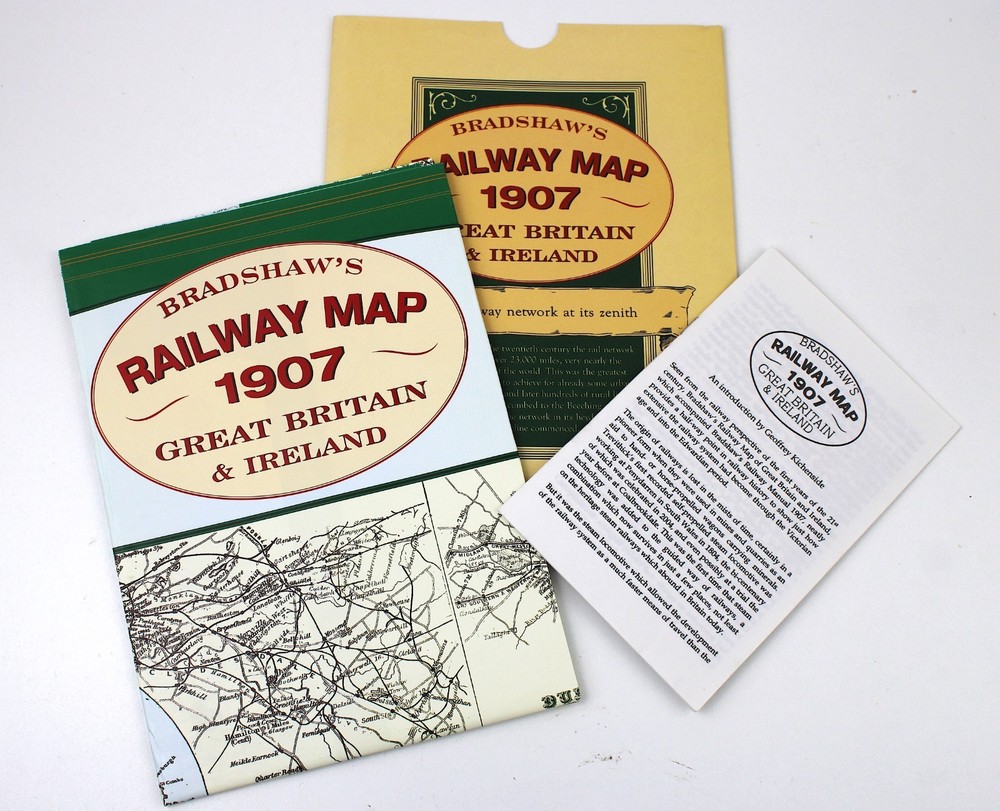 Bradshaws Railway Map 1907 Great Britain & Ireland Transport Trains Rail Network