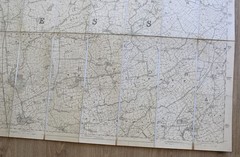 Vintage Map 1847 Large Format Cloth Backed LANCASHIRE Catterall Preston Newsham