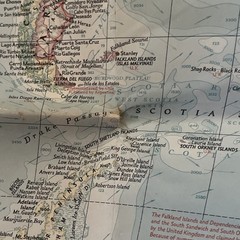 1957 National Geographic Magazine, Folded Paper Map, World Map