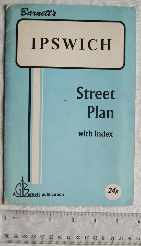 Vintage: Barnett’s Street Plan with index, Ipswich