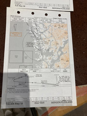 10 x RAF Flight Procedure Maps, BERGEN/FLESLAND, Mar 82, Fly Instructions, Civil