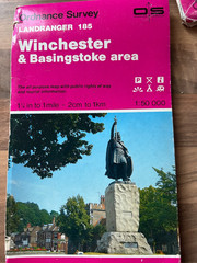 Vintage 1992 WINCESTER & BASINGSTOKE Landranger Map 185 Ordnance Survey
