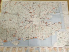 Job Lot 14 Maps Barnett’s, Dunlop Width of Road series, Geographia cloth & paper