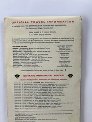 Vintage 1968 Ontario Canada Fold Out Paper Map Travel