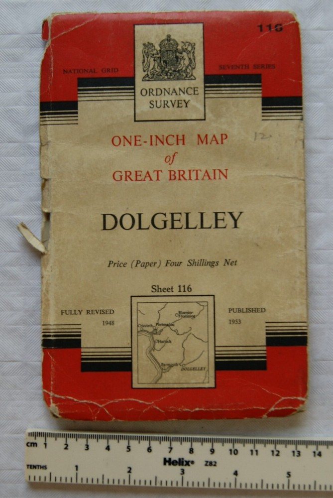 1953 OS seventh series 1″ map sheet 116 Dolgelley