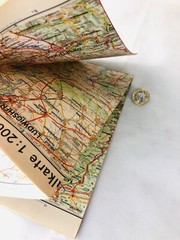 German Map Shell Tourist Collectable Vintage ra