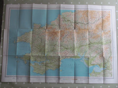VINTAGE BARTHOLOMEW’S MAP PEMBROKE REVISED HALF-INCH CONTOURED PAPER 1961