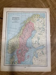 1895 Peoples Family Atlas Maps Sweden & Norway