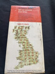 Essex Bartholomew Revised Half Inch contoured Cloth Map #16 (1280)