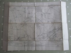 VINTAGE OS MAP OF ROE GREEN AREA HERTFORDSHIRE DATED 1925 SIX INCHES TO ONE MILE