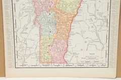 Vermont and Massachusetts Rand McNally 1898 Atlas of the World 14″ x 11″