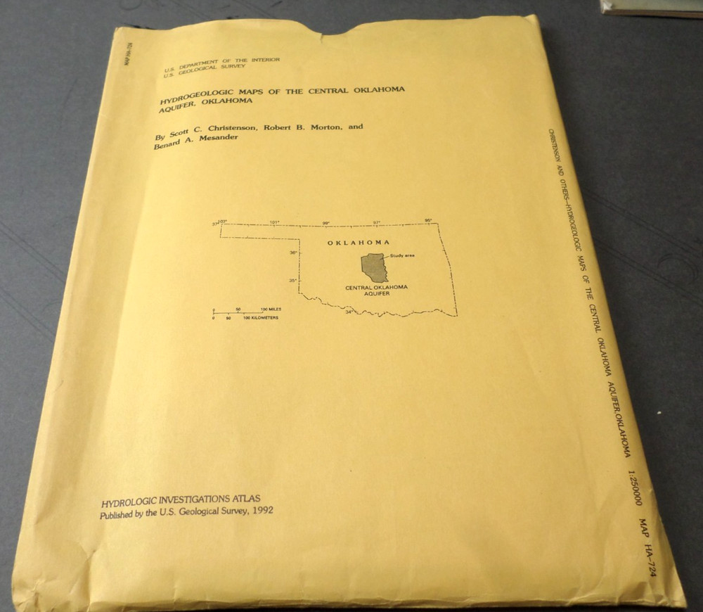 1992 USGS Hydrogeologic Maps of the Central Oklahoma Aquifer HA-724, 2 Maps
