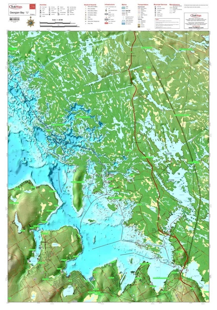 Georgian Bay South | Waterproof Map | 28 x 40